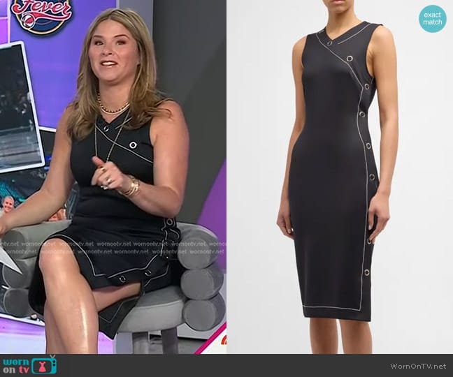 Rosetta Getty Asymmetric Snap Sleeveless Dress worn by Jenna Bush Hager on Today