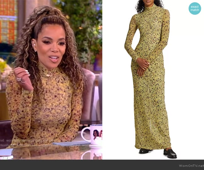 Rosetta Getty Long-Sleeve Mesh Maxi Dress worn by Sunny Hostin on The View