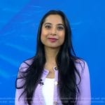 Dr. Roshini Rajapaksa’s lilac braided trim cardigan on Today