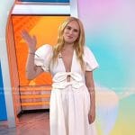 Rumer Willis’s white bow detail dress and sandals on Today