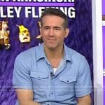 Ryan Reynolds’s blue short sleeve shirt on Today