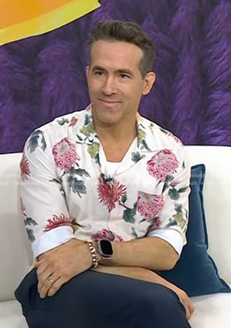 Ryan Reynolds’s white floral shirt on Today