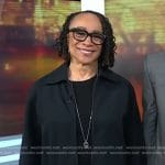 S. Epatha Merkerson’s black zip front jacket on Today