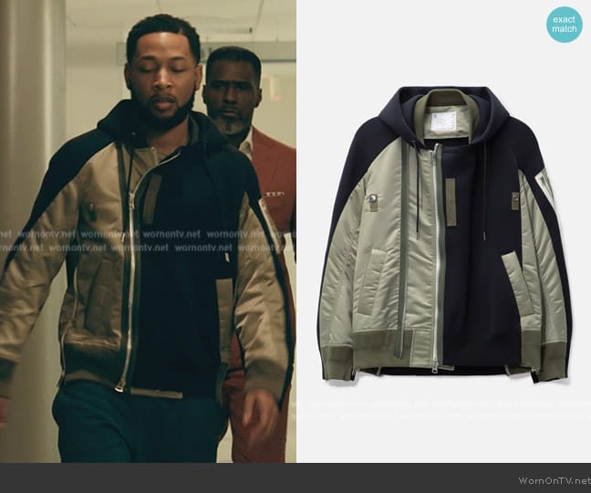 Sacai Sponge Sweat Blouson worn by Emmett (Jacob Latimore) on The Chi