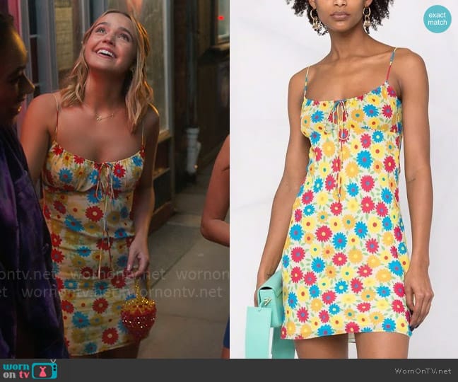 Saint Laurent Floral Print Silk Dress worn by Imogen Adams (Bailee Madison) on Pretty Little Liars Original Sin