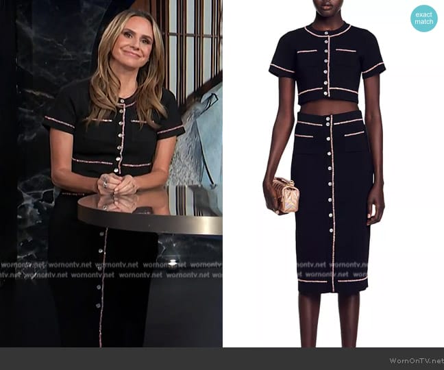 Sandro Elsa Cropped Cardigan worn by Keltie Knight on E! News