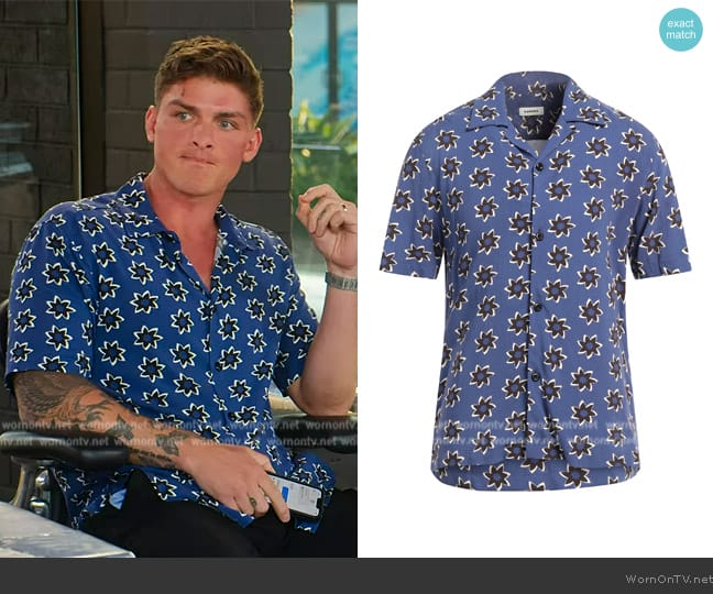 Sandro Patterned Shirt worn by Austin Victoria (Austin Victoria) on Selling the OC