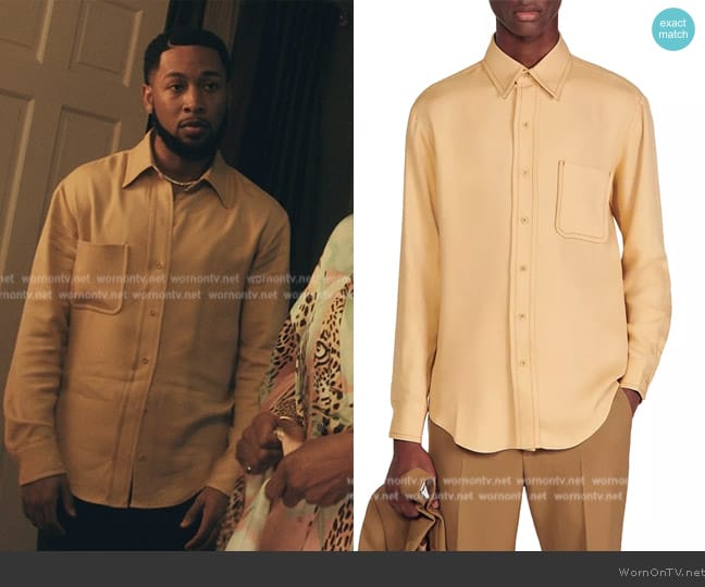 Sandro Floaty Button Down Shirt worn by Emmett (Jacob Latimore) on The Chi