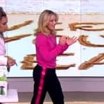 Sara's black pink stripe pants on The View