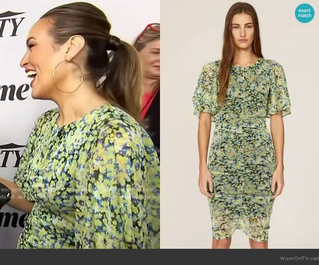 Saunders Collective Ruched Mesh Dress worn by Emily Orozco on Access Hollywood