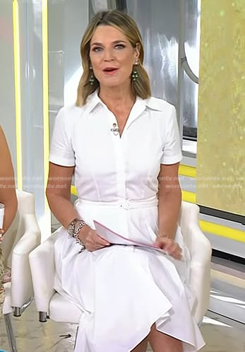 Savannah’s white belted shirtdress on Today