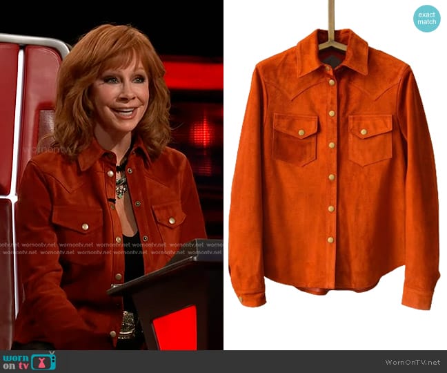 Savas Saffron Lowry Shirt Jacket worn by Reba McEntire on The Voice