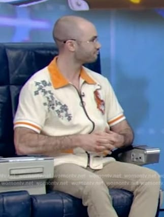 Scott Keye's tiger embroidered shirt on Live with Kelly and Mark