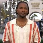 Scott’s striped crochet shirt on Access Hollywood