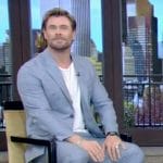 Chris Hemsworth’s blue suit on Live with Kelly and Mark