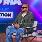 Sean Paul's green jacket and blue palm tree print pants on Good Morning America