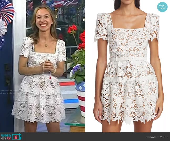 Self Portrait Belted Guipure Lace Minidress worn by Shannon Doherty on Today