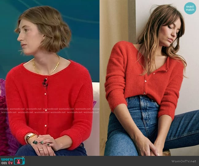 Sezane Gaspard Cardigan worn by Alina Grabowski on Today