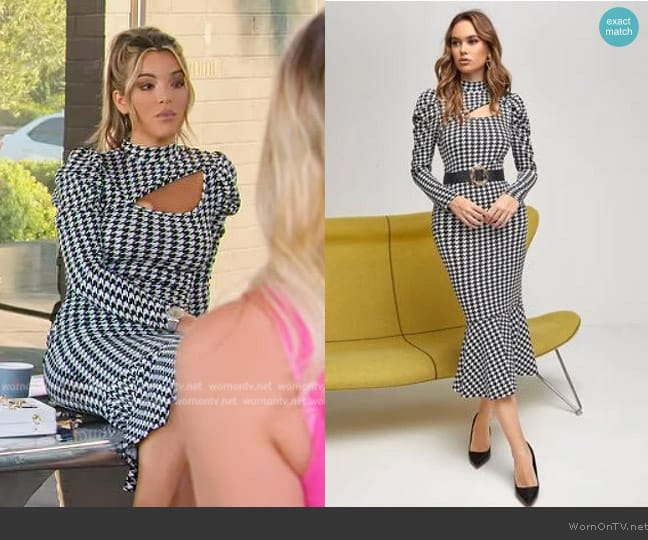 Shein Modely Houndstooth Print Dress worn by Alex Halll (Alex Hall) on Selling the OC