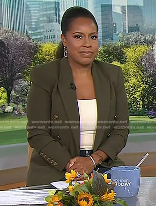 Sheinelle's green double breasted blazer on Today