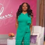 Sherri’s green tie waist jumpsuit on Sherri