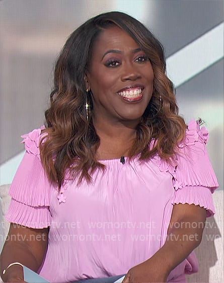 Sheryl's pink off shoulder top on The Talk