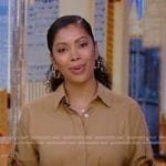 Shirleen’s beige roll-up sleeve shirtdress on Good Morning America