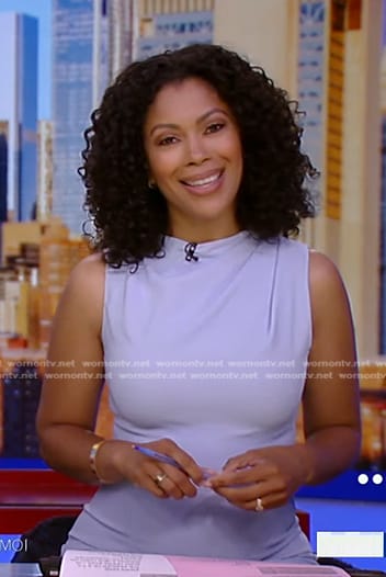 Shirleen's light blue sleeveless jumpsuit on Good Morning America