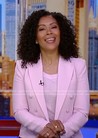 Shirleen’s pink double breasted blazer on Good Morning America