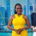 Sheryl Lee Ralph's yellow v-neck sleeveless dress on Good Morning America