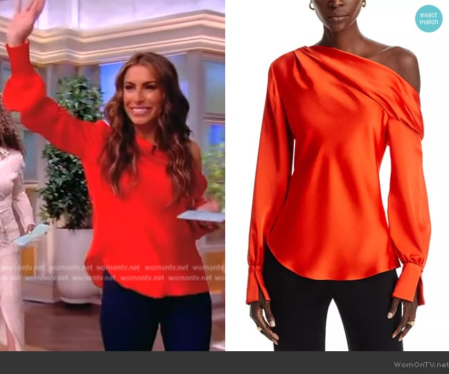 Simkhai Alice One Shoulder Top worn by Alyssa Farah Griffin on The View