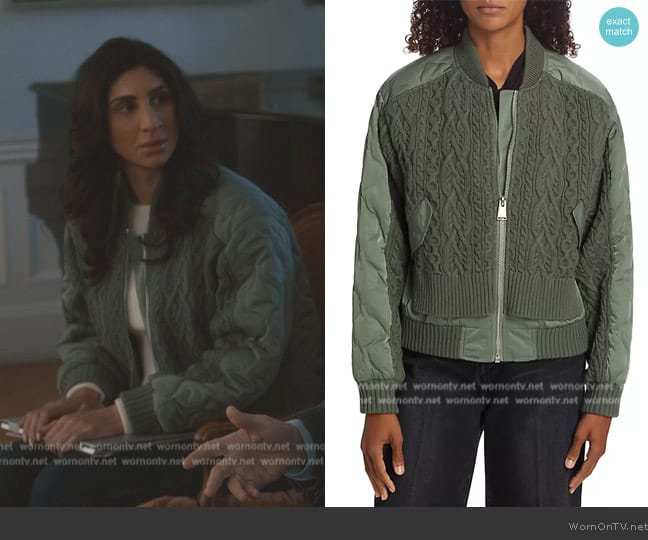 Simkhai Rollins Mixed Media Jacket worn by Olivia Khoshatefeh (Olivia Khoshatefeh) on Elsbeth