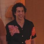 Simon’s black floral print shirt on Abbott Elementary