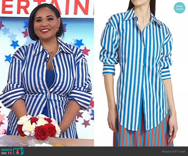 WornOnTV: Alejandra’s blue striped shirt on Today | Alejandra Ramos ...