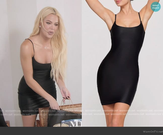 Skims Shine Spandex Jersey Mini Dress worn by Khloe Kardashian (Khloe Kardashian) on The Kardashians