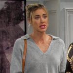 Sloan’s grey collared sweater on Days of our Lives