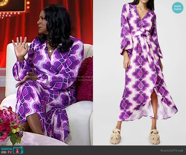 Smythe Hostess Lantern-Sleeve Midi Wrap Dress worn by Audra McDonald on Today