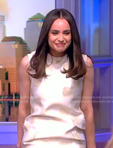 Sofia Carson's checkered mini dress on The View