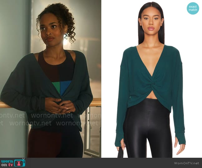 Spiritual Gangster Reversible Twist Front Sweater worn by Faran Bryant (Zaria) on Pretty Little Liars Original Sin