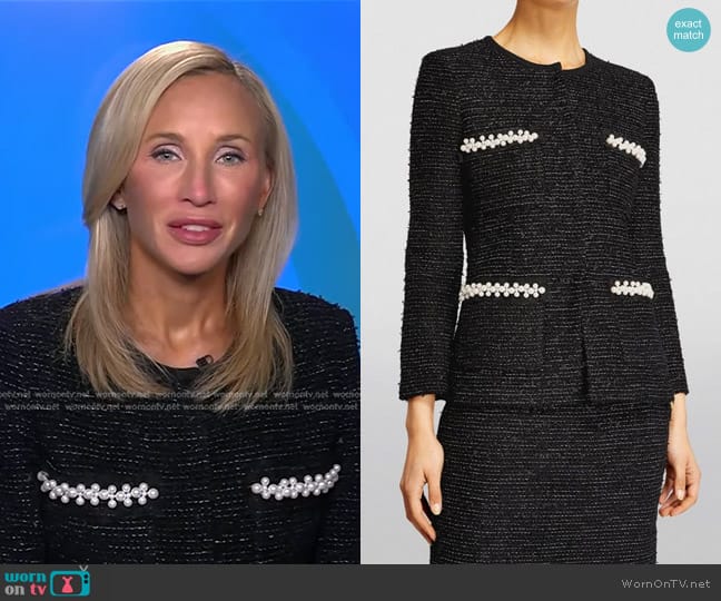 St. John Tweed Faux-Pearl Jacket worn by Lauren Book on Good Morning America