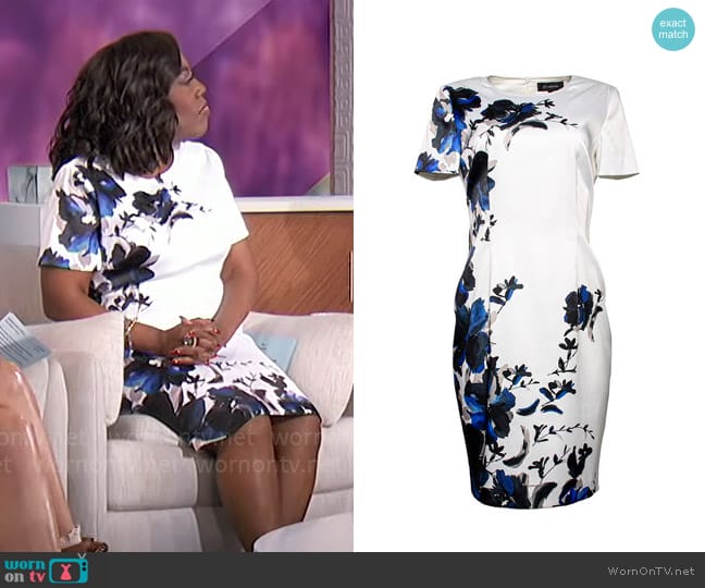 St John Floral Sheath Dress worn by Sheryl Underwood on The Talk