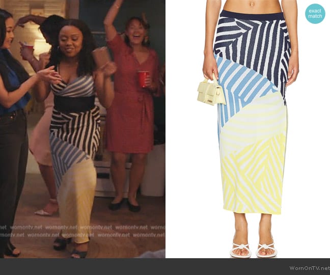 Staud Giovanni Knit Striped Maxi Skirt worn by Janine Teagues (Quinta Brunson) on Abbott Elementary