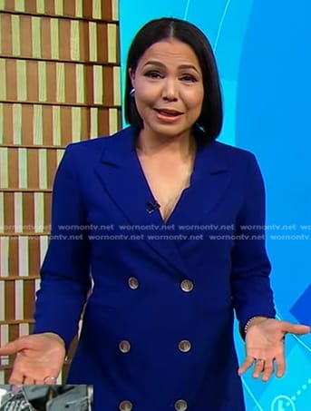 Stephanie's blue double breasted blazer dress on Good Morning America