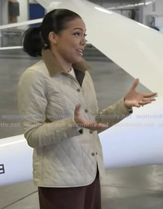 Stephanie's ivory quilted jacket on Good Morning America