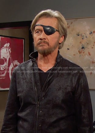 Steve's black band collar leather jacket on Days of our Lives