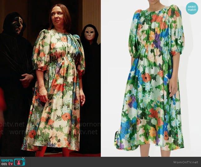 Stine Goya Elizabeth Dress in Impressionist Garden worn by Molly Novak (Maya Rudolph) on Loot