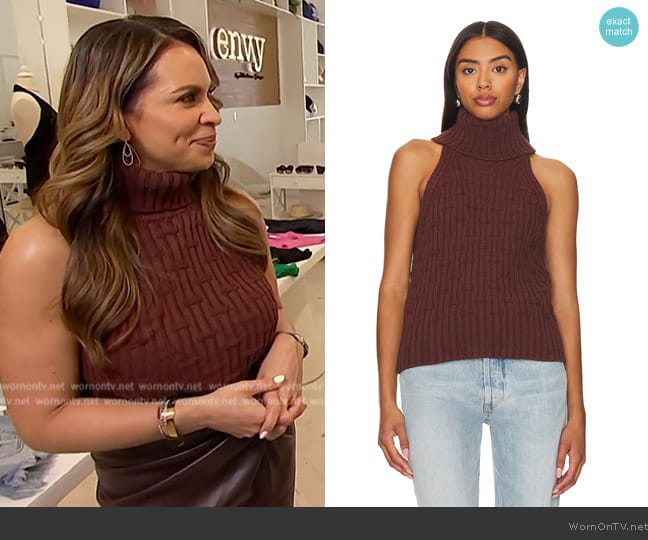 Stitches and Stripes Marlow Sleeveless Top worn by Carolina Bermudez on E! News