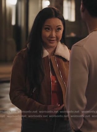 Olivia's brown suede jacket on Abbott Elementary