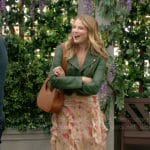 Summer’s floral maxi dress and green leather jacket on The Young and the Restless