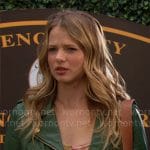 Summer's floral maxi dress and green leather jacket on The Young and the Restless